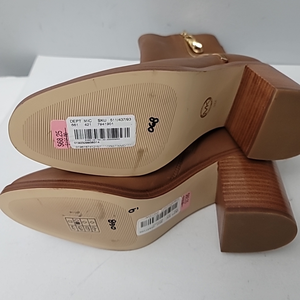 Michael Kors Luggage Regan Mid Heeled Ankle Boots - Picture 8 of 11